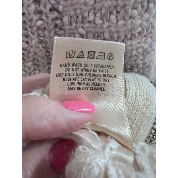 Anthropologie Moth Alpaca/Wool Chain Channel Chunky Knit Overized Sweater Sz MP - Picture 7 of 7